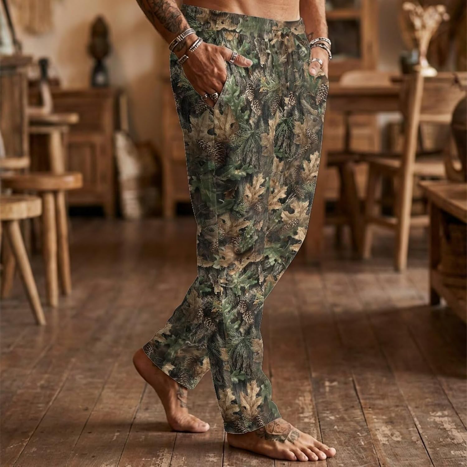 Jogger Sweatpants for Men Prints Trousers with Pockets Athletic Baggy Pants Relaxed Fit