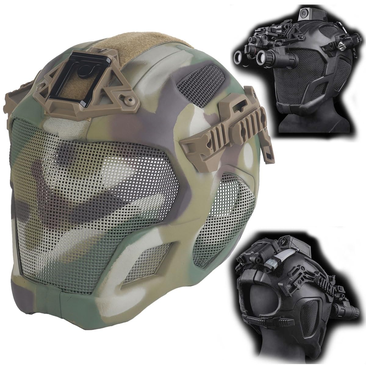 Taktyczny Hełm Zapewniający Pełną Ochronę Z Podstawą NVG I Szynami Bocznymi Do Użytku W Airsoftcie Filmach