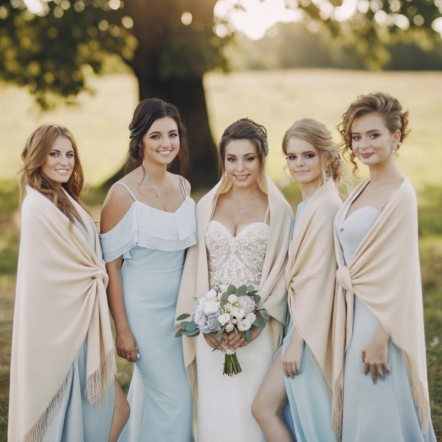 12pcs Shawls with Fringes Bulk Wedding Scarf Shawl for Guests Wedding Favor Bridal Shawls Gift Outdoor - Image 7