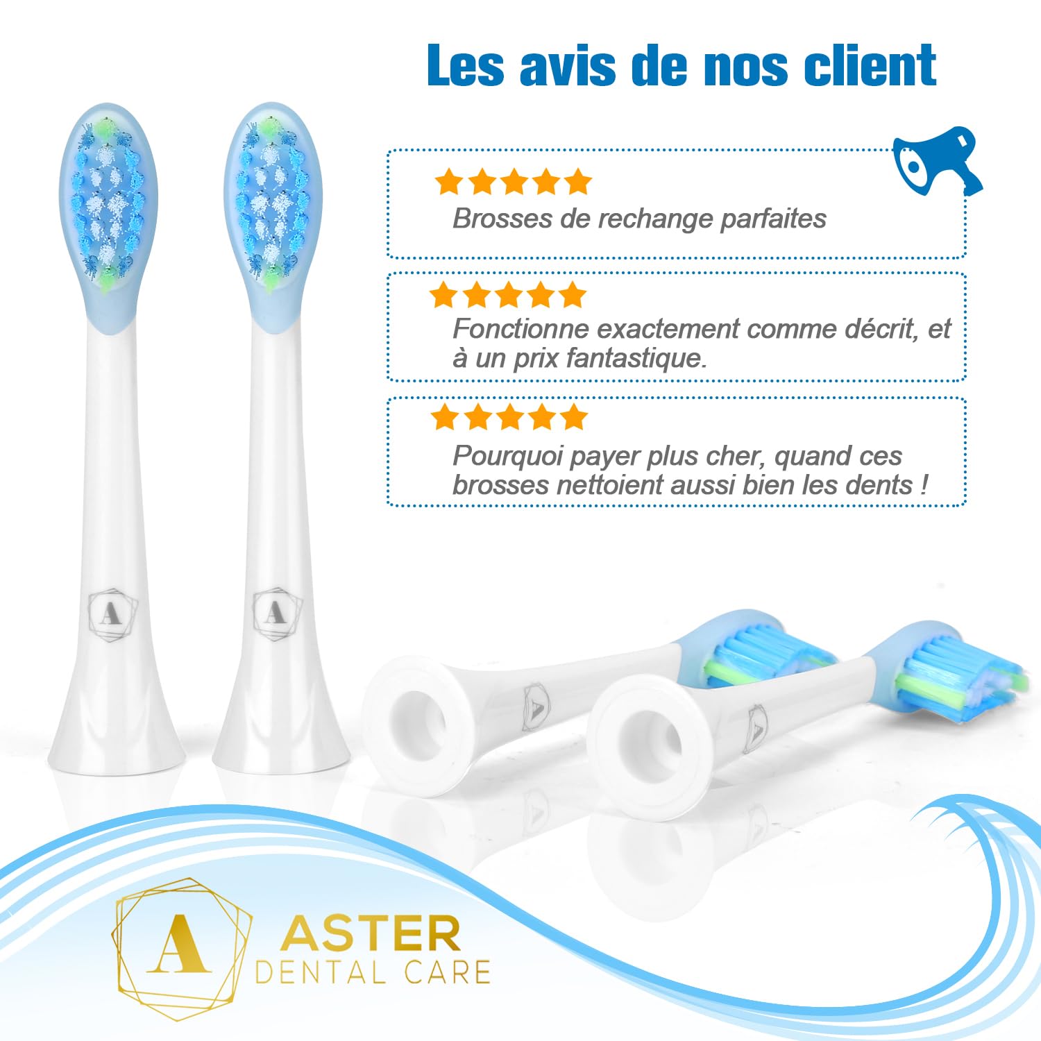 Brossette Compatible avec Philips Sonicare - Aster Têtes de Rechange pour Brosse à Dents Électrique Compatible avec Philips Sonicare Têtes de Brosse à Dents Lot de 16