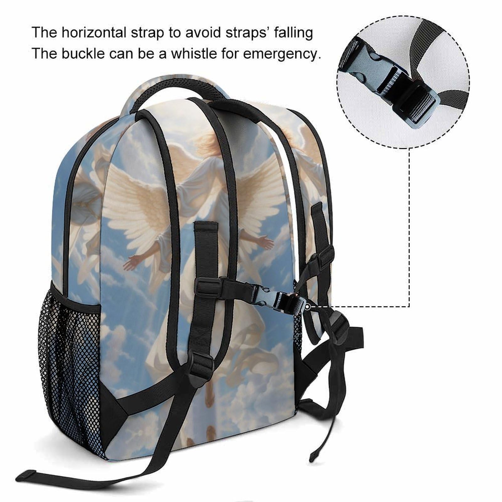 SchöNer Engel Schulrucksack MäDchen Jungen Gott Schulranzen Casual Daypack Buchtasche BüChertasche FüR Schule Und Reise One Size