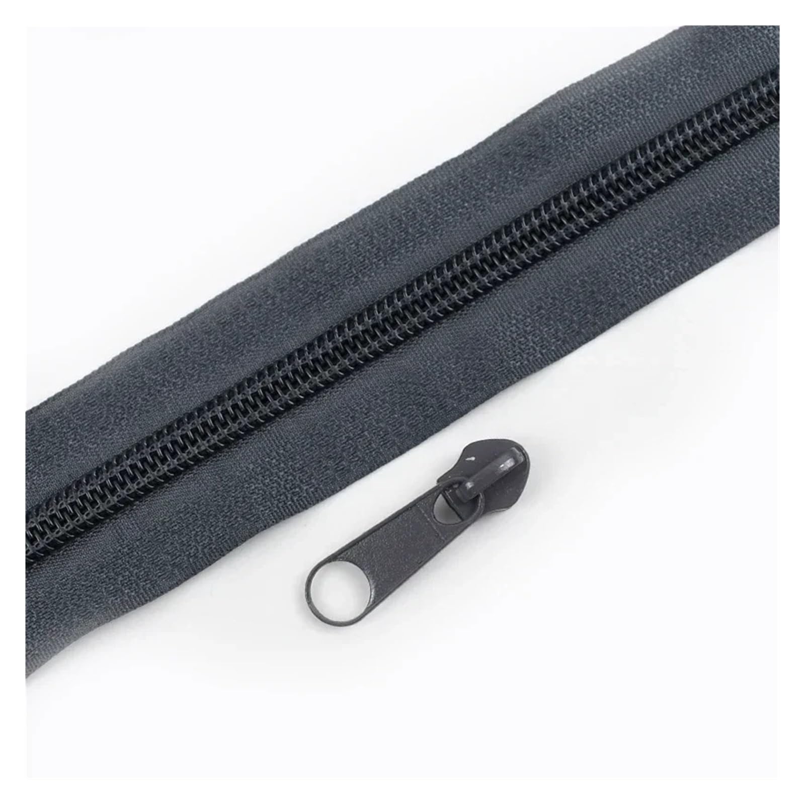 2/5/10M 3# 5# Sewing Zippers at the Meter with Slider Rainbow Nylon Zipper Tape Zips Garment Decorative Zip Repair Kits(Darkgray,2MZips 2PcsSliders)