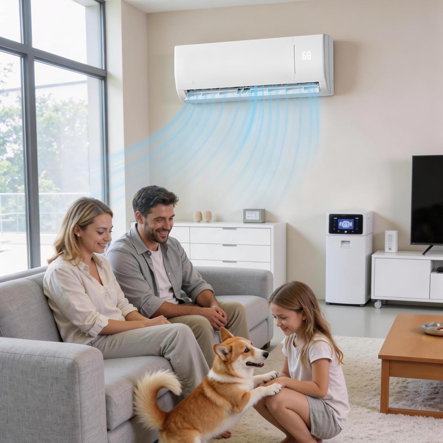 Bonnlo 9000 BTU Mini Split AC/Heating System, 19SEER2 Inverter Ductless Wall AC Unit, Energy Efficient Air Conditioner with Pre-Charged Condenser & Installation Kit, Cools Up to 450 Sq. Ft, 115V