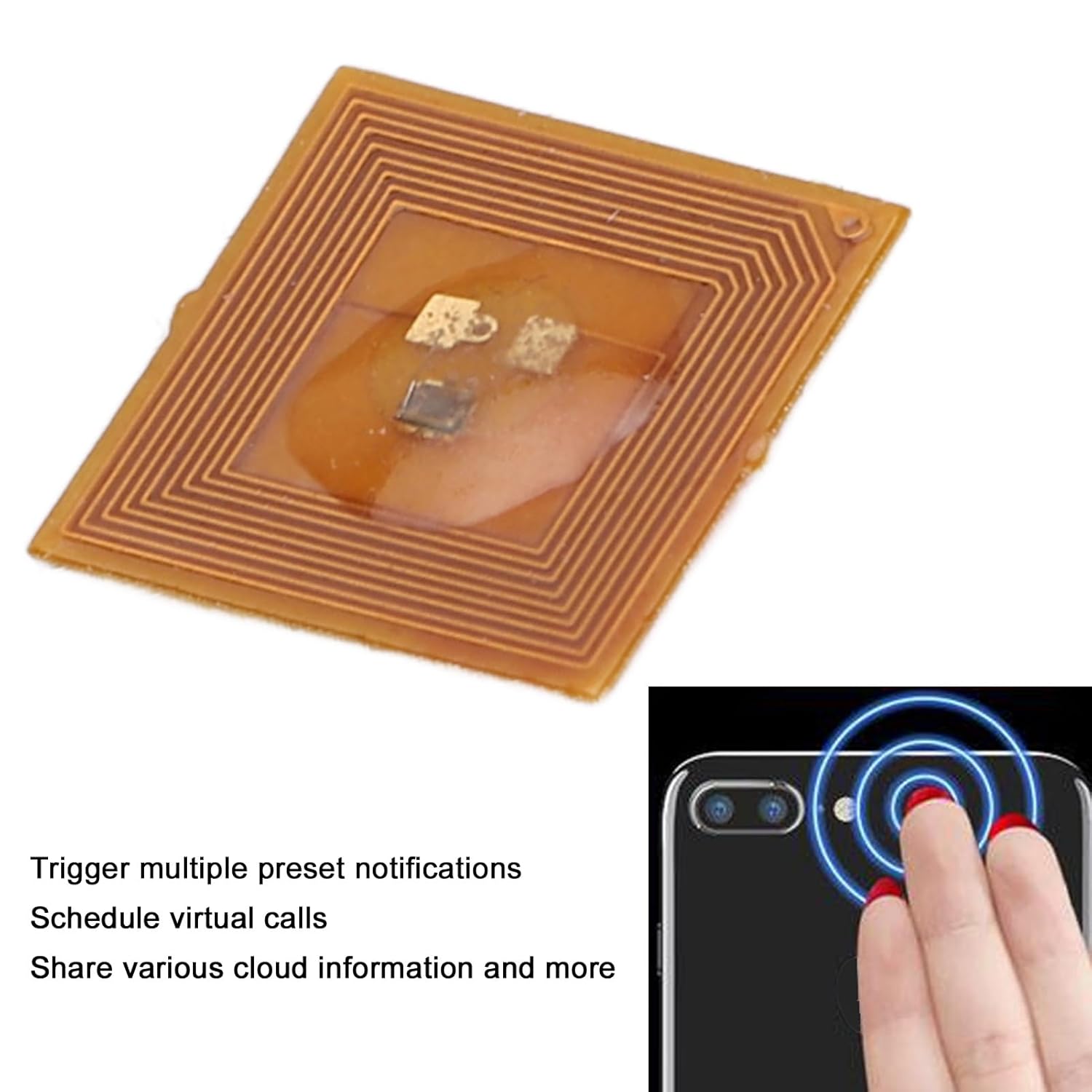 Smart Nail Microchip – Self-Adhesive Motion Sensor Wearable Nail Art Chip, Decorative & Smart for Quick Info Sharing & Health Monitoring (DIY)