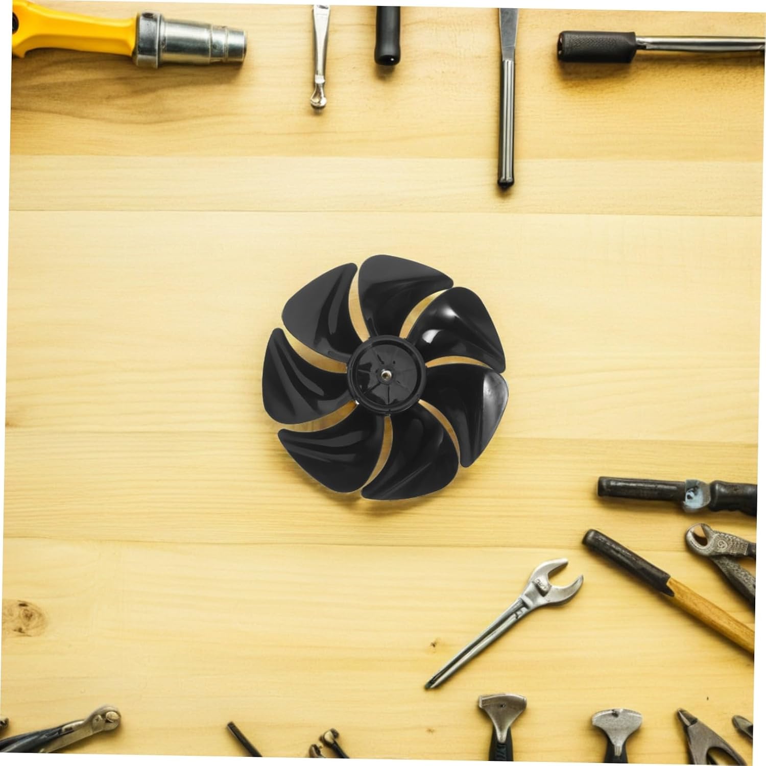 SHINEOFI Replacement Air Circulation Fan Blades 8.7-inch 7-Blade Black with 8mm Hole for Pedestal Table and Floor Fans Leaf Replacement
