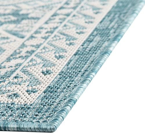 Miniatura 24 de Rugs.com Outdoor Aztec Collection Alfombra – 4 x 6 pies alfombra de tejido plano gris carbón perfecta para salas de estar, grandes comedores, planos