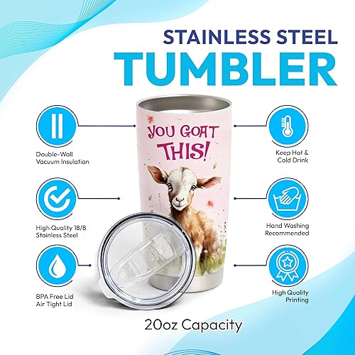 Miniatura 4 de Hyturtle Vaso de cabra personalizado para los amantes de las cabras, regalos motivacionales de cabra para niñas y mujeres, regalos de cumpleaños