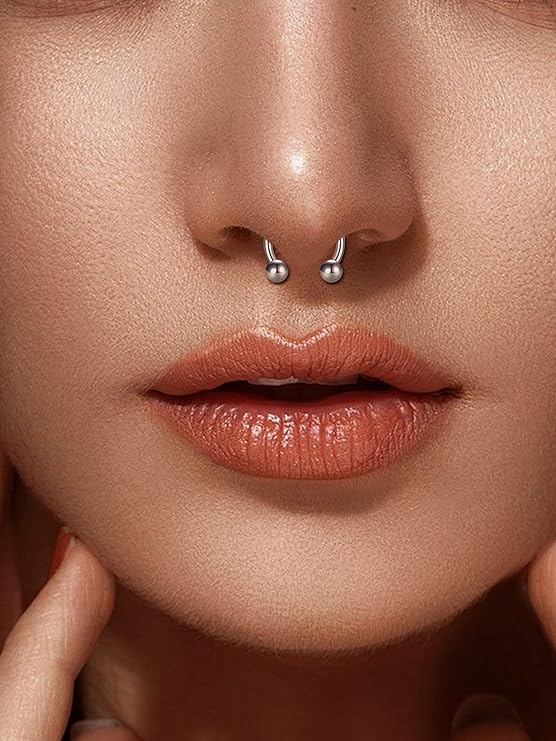 Zolure 16G 8mm Hoefijzer Piercing voor Neus, Wenkbrauw, Lip, Oor, Tragus, Helix, Kraakbeen, Daith, Conch - Roestvrij Staal