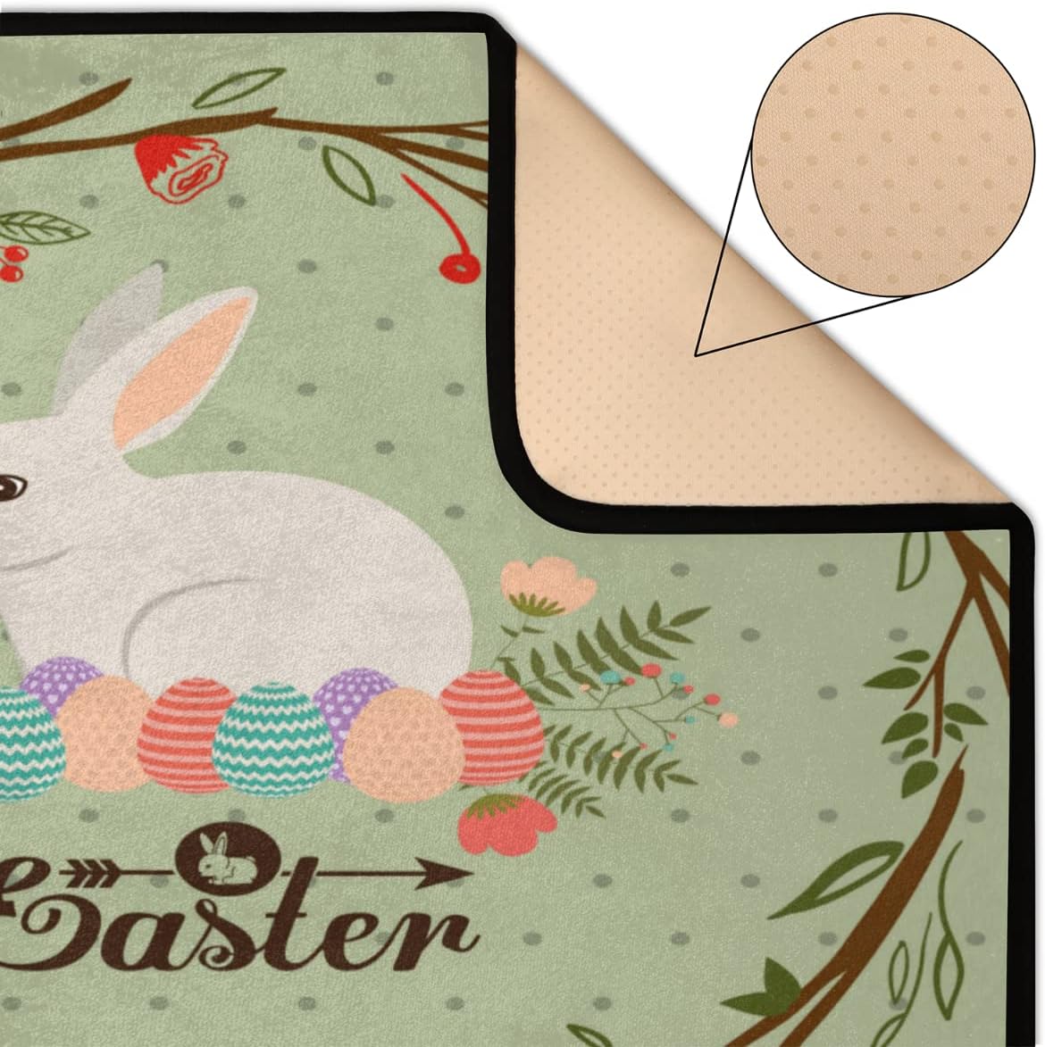 5 x 7 Easter Cute Bunny Eggs Super Soft Area Rug for Kids Baby Nursery, Kids Girls Nursery Rug Cute Home Decor Rug, Large Carpets for Bedroom