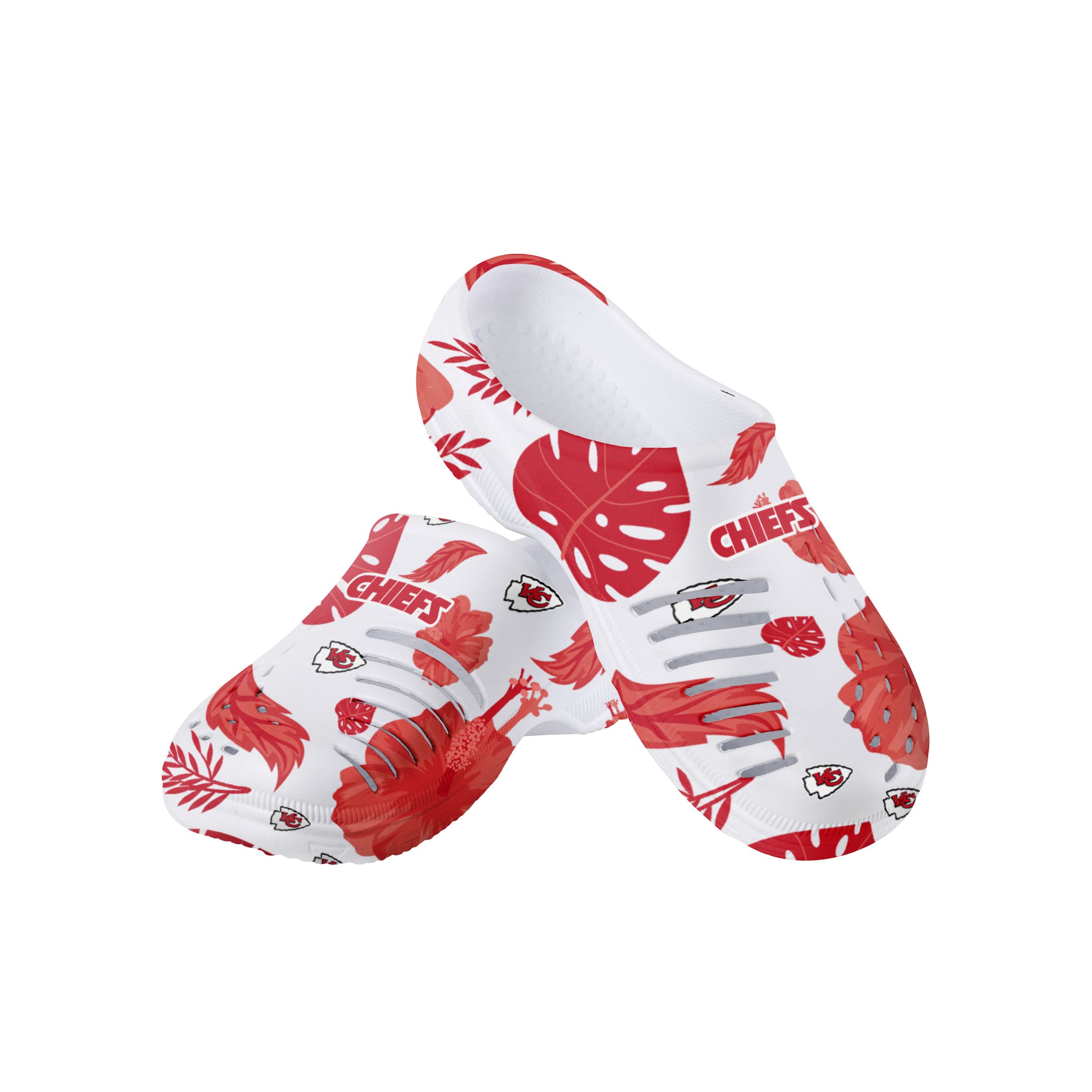 FOCO Kansas City Chiefs NFL Womens Floral White Clog - M