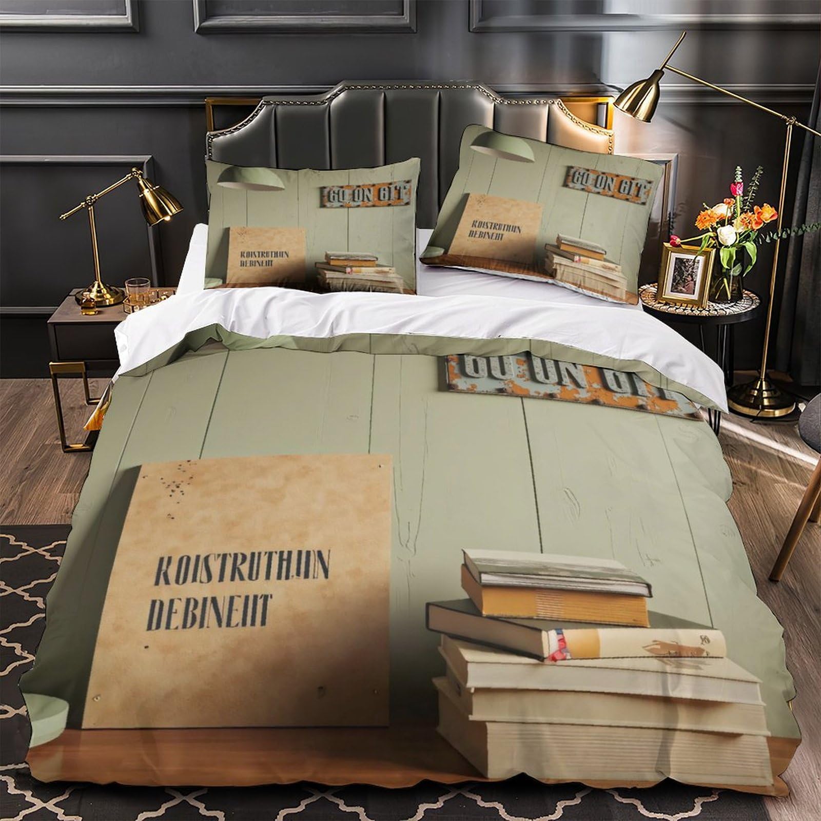 Parure de lit microfibre légère pour chambre d'homme moderne