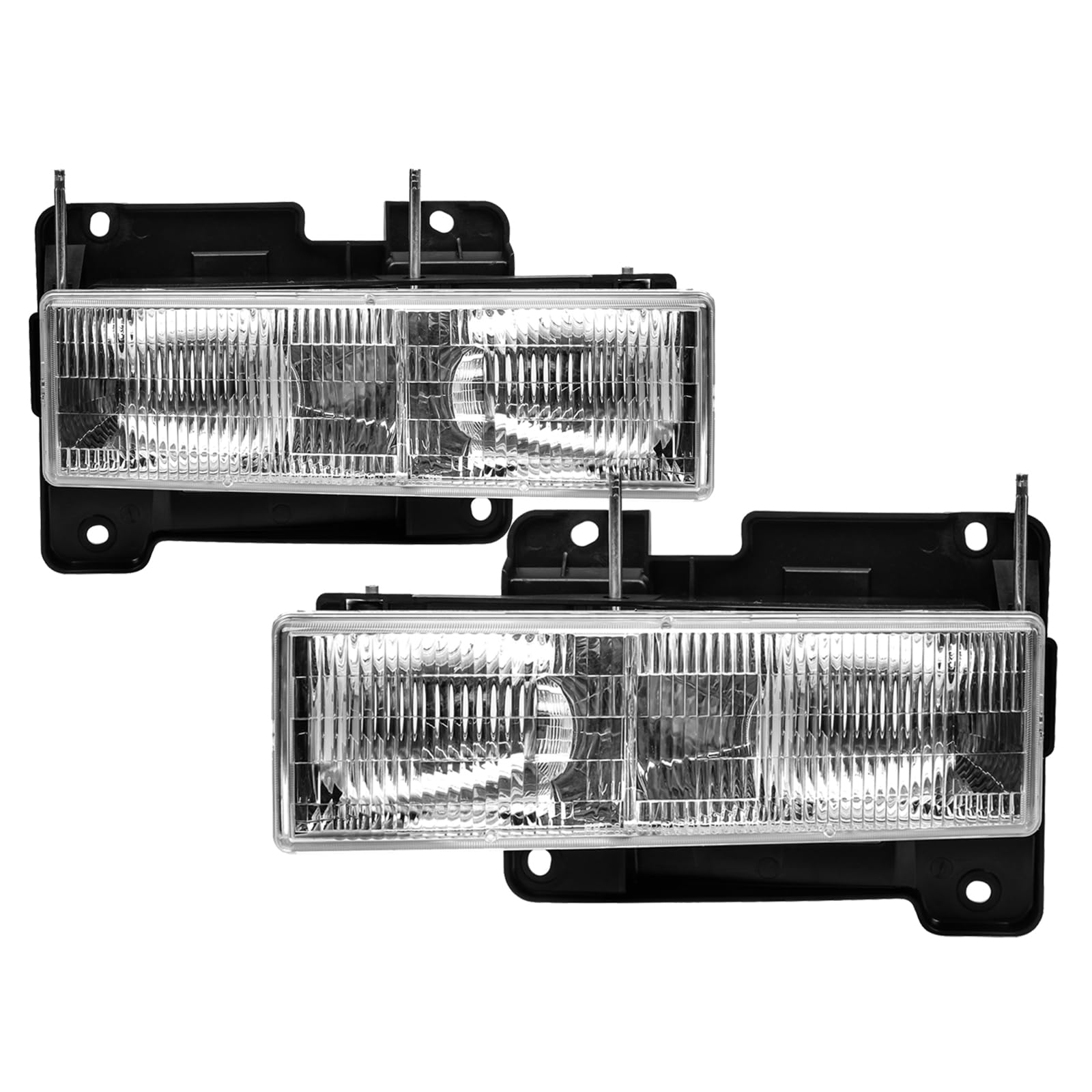 2Pcs Headlights Assembly compatible with 1988-2002 Chevy Silverado GMC C/K 1500 2500 3500 Suburban,1992-1999 Blazer,1995-2000 Tahoe Halogen Head Light Headlamp, Replace #GM2502101 GM2503101