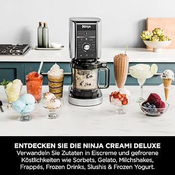 Ninja CREAMi Deluxe Ice and Ice Beverage Machine with 2 Cups Silver