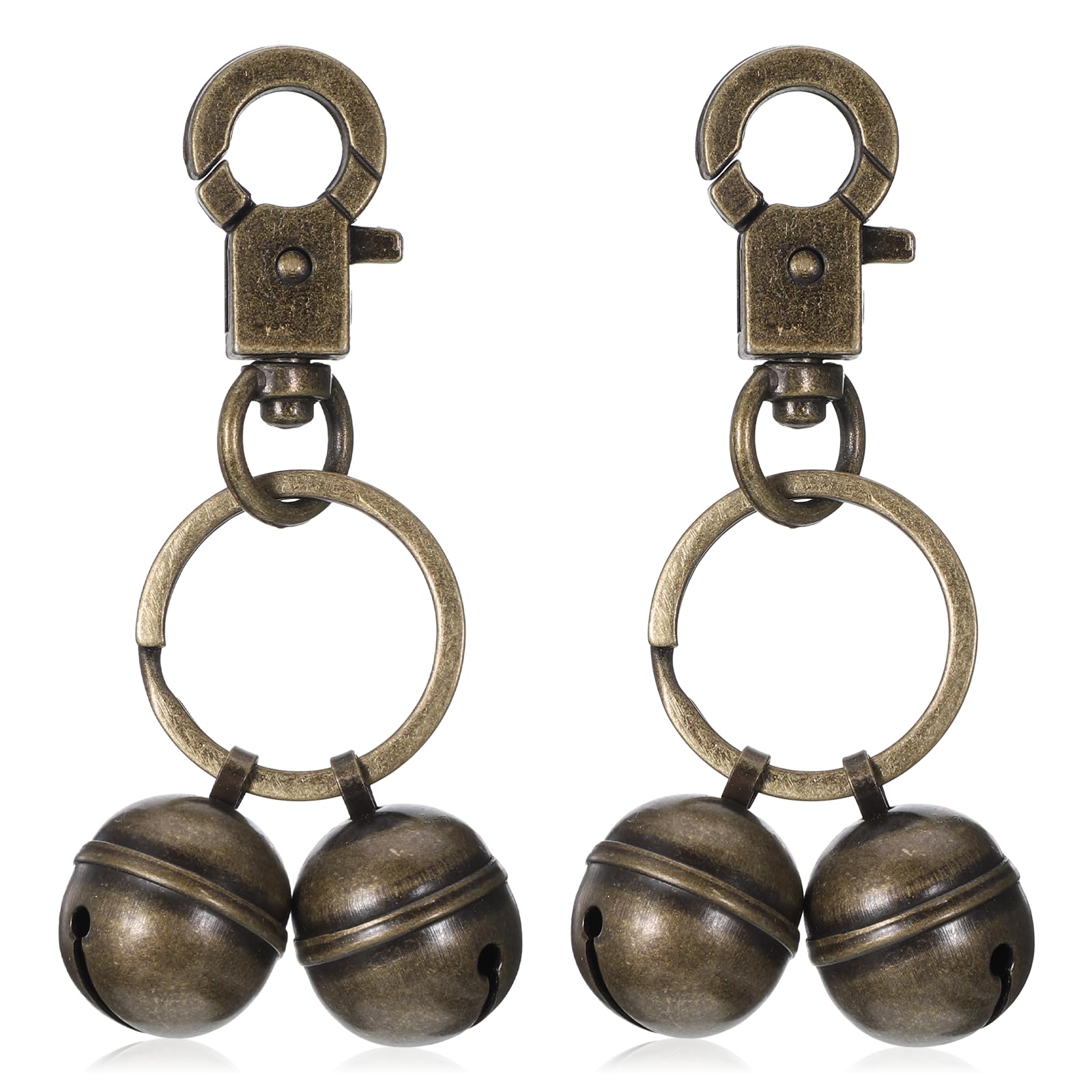 Thinp 2 Pcs Copper Bells for Dog Collars, Dog Bells for Pet Tracking Mini Dogs Collar Bell with Snap Clips Loud Cat Bell Anti Lost Pet Pendant Collar Charm for Small Medium Large Dogs