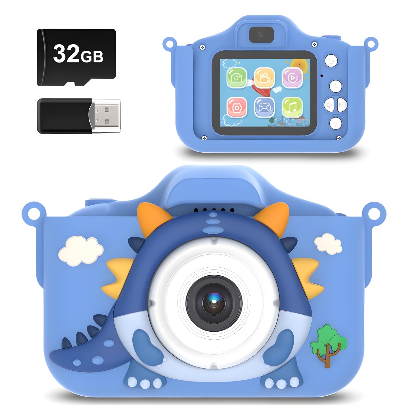 saiyuanxing Cámara Infantil, cámara Digital Infantil de Doble Disparo Ultra Clara 40mp de 2,0 Pulgadas, resolución Ultra Clara 1080p, cámara Digital Infantil, de 3-12 años.（Azul）