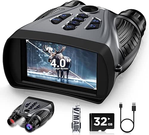 BUSHBINOC Gafas de visión nocturna, prismáticos de visión nocturna 4K,