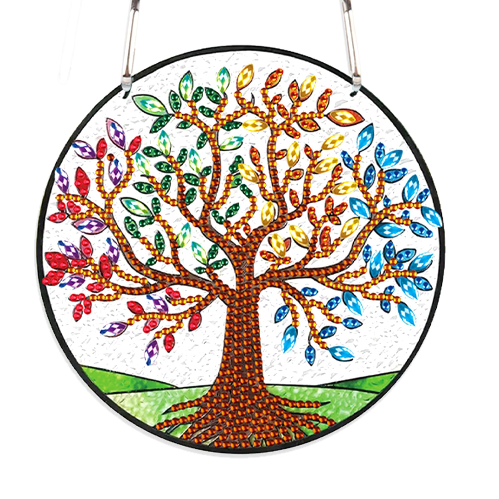 SHEGZHUC Diamond Painting Pendant Sun Catcher Diamond Painting Ornaments Diamond Painting Art Embroidery Cross Stitch Gift Window Front Door for Hanging Decoration || Tree of Life