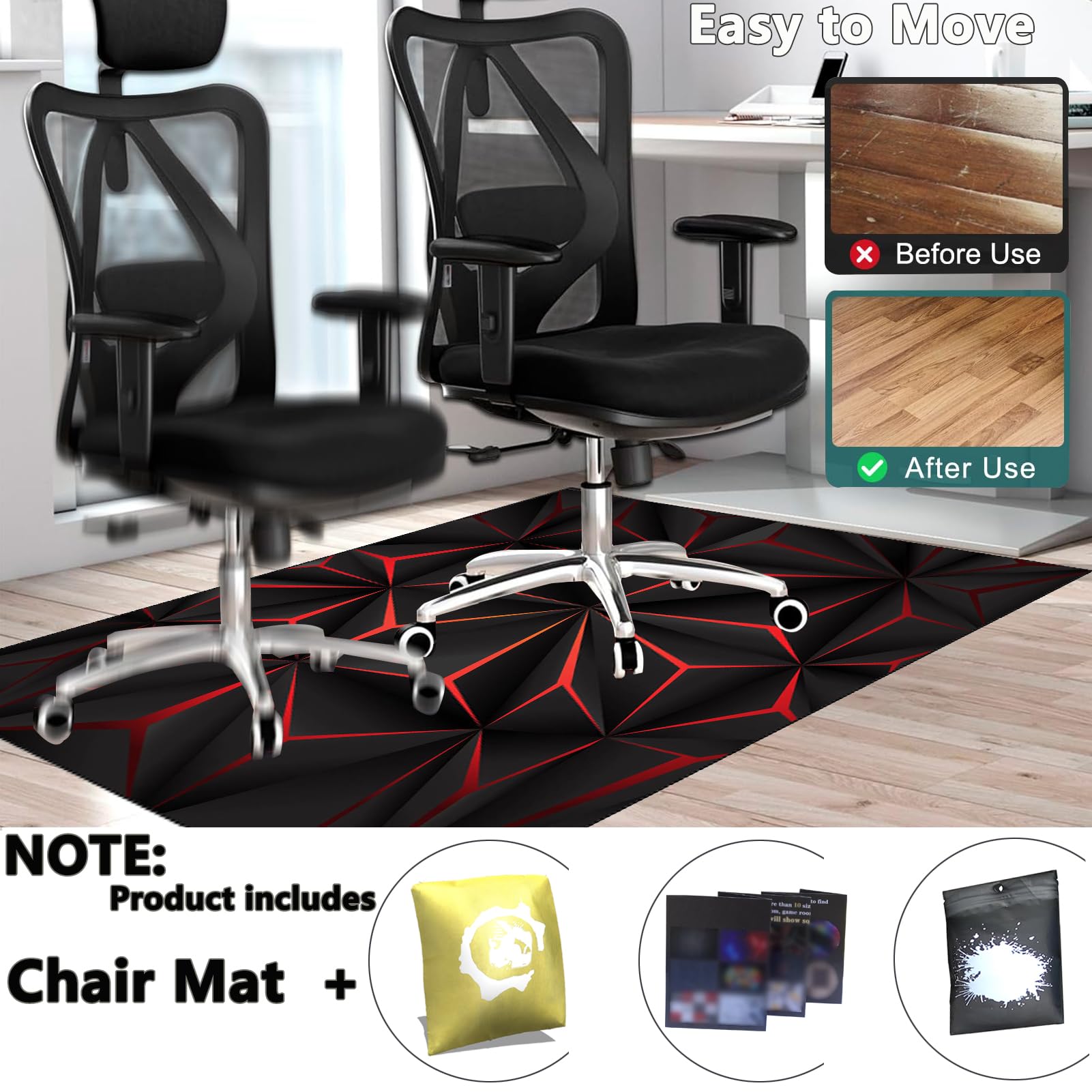 Protector Suelo Silla Ruedas Alfombra Silla Escritorio Antideslizante Alfombra Silla Gaming Alfombra Oficina para Silla con Ruedas Alfombra Protectora Suelo Silla Alfombra Gamer 100 x 140 cm