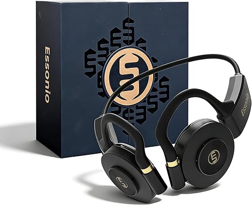 Miniatura 8 de Essonio Auriculares de oído abierto - Auriculares inalámbricos Bluetooth de conducción de aire ultra profundos de 3 niveles de graves ultraanchos