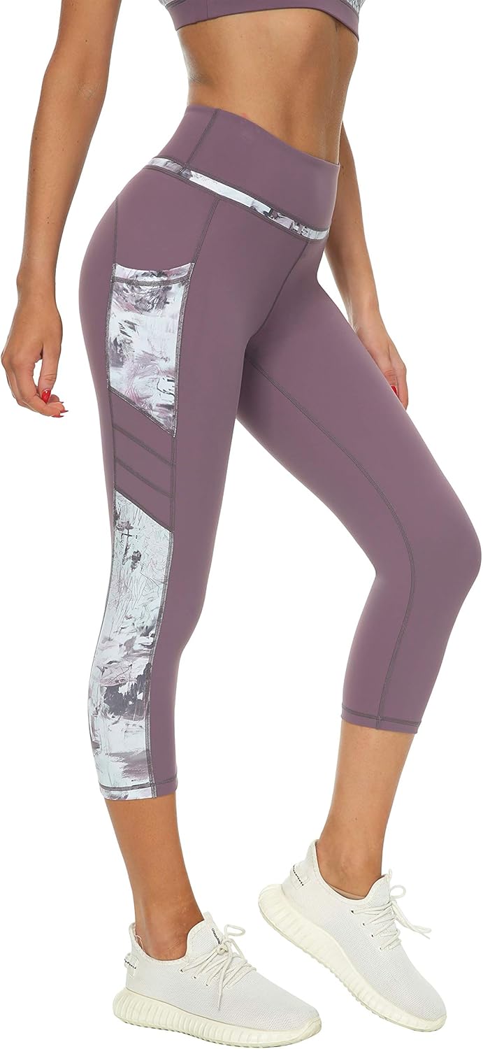 Zinmore Women's Capri Yoga Pants Exercise Running Workout Leggings with Pockets - Image 2
