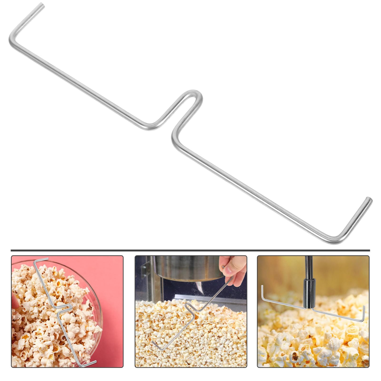 Ciieeo Varilla Agitadora en Máquinas de Palomitas y Fácil Instalación de Hierro Color Plata, Mejora Eficiencia para Máquina Comercial de Palomitas de Maíz