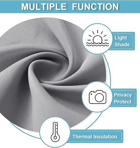 Miniatura 34 de RYB Home 2 paneles de cortinas de privacidad para puerta francesa, cortinas de oscurecimiento de habitación y cortinas con aislamiento térmico