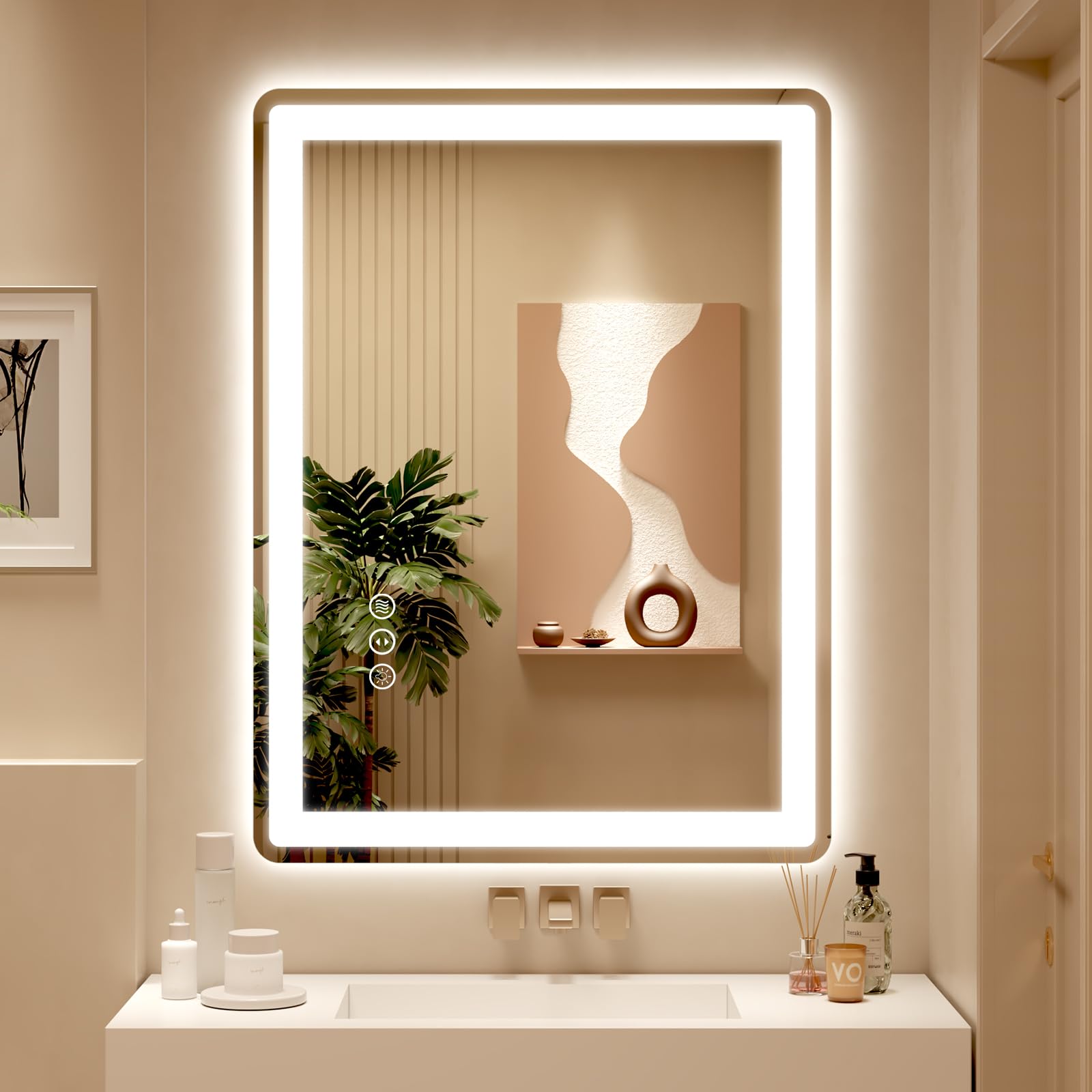 36x28 LED Lighted Bathroom Mirror for Vanity