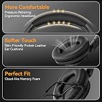 Wired Headphones with Microphone, Over Ear Lightweight Foldable 3.5mm Plug in Corded Headphones Wired with Volume Control, 4.9ft Tangle-Free Cord for Tablet Laptop MP3/4 School Travel (Black)