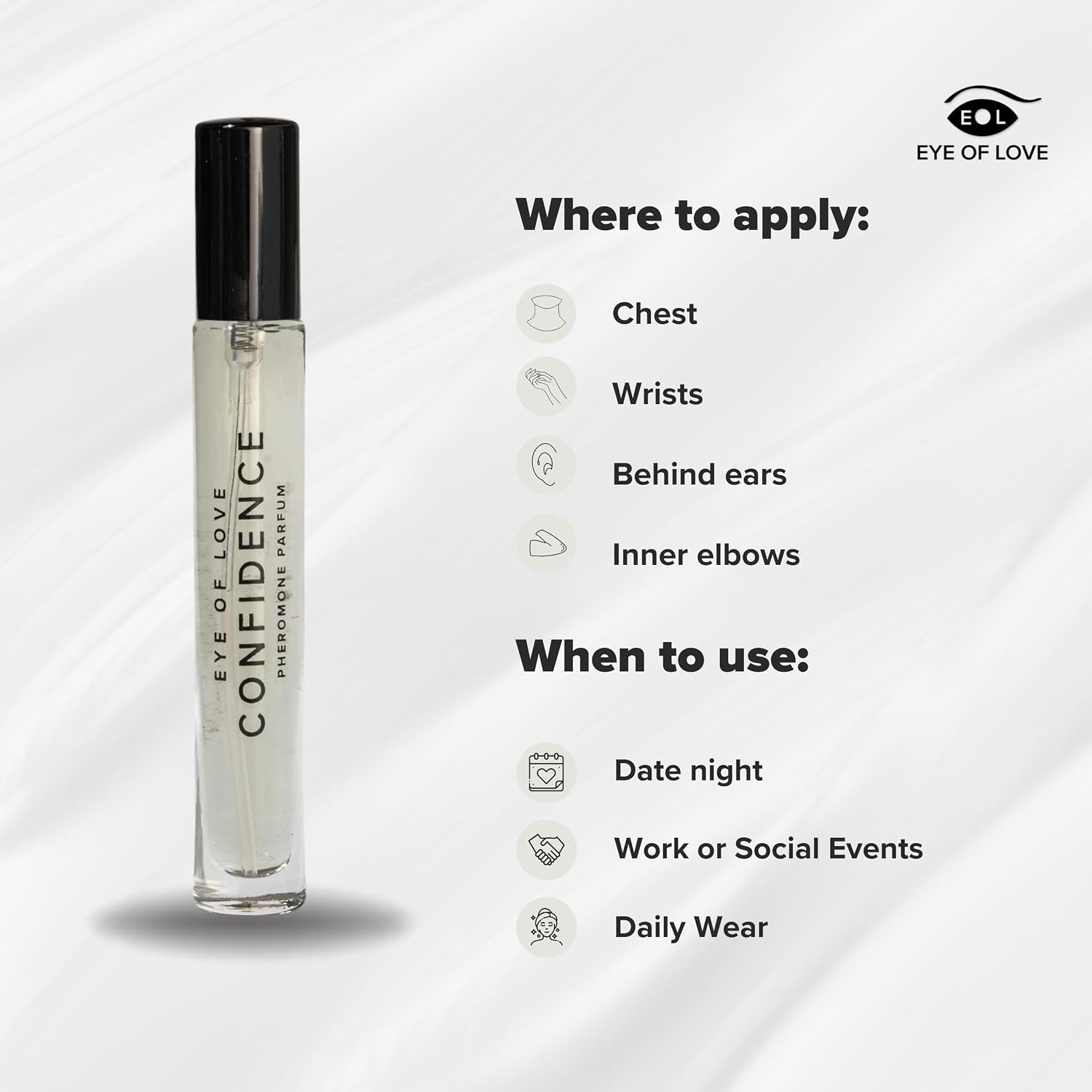 Eye Of Love Confidence Pheromone Parfum for Men, 10ml Travel Size, Citrus Musk Cologne for Daily Professional and Social Wear