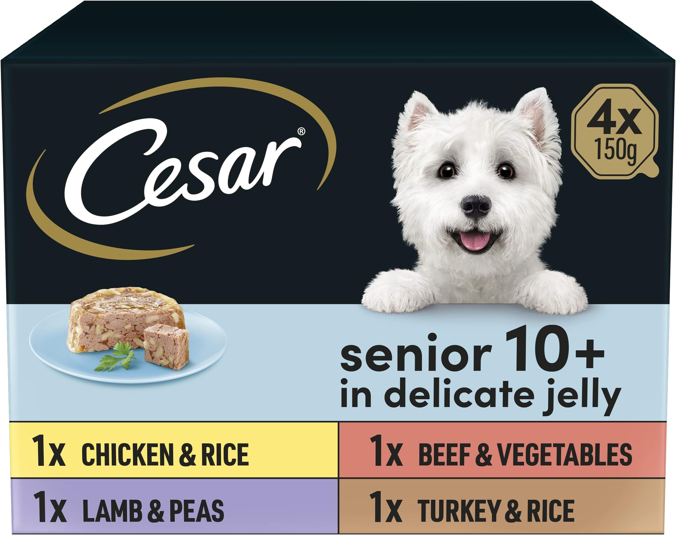 CESAR Senior 10+ Deliciously Fresh Wet Dog Food Pouches Aged Dogs