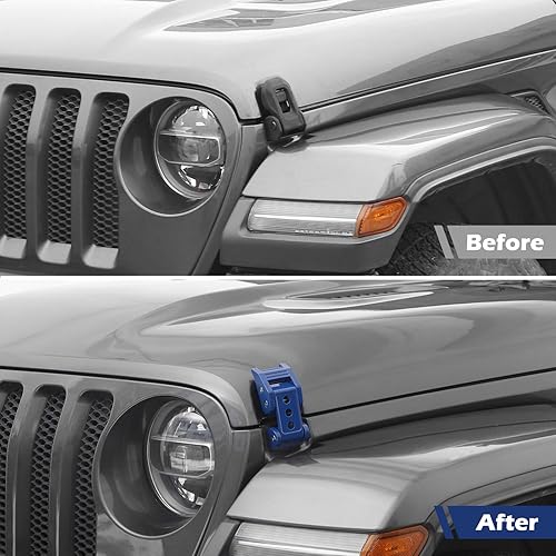 Miniatura 59 de RT-TCZ Kit de pestillos de capó para Wrangler compatible con Jeep Wrangler JK JL Gladiator JT, accesorios exteriores rojos, 2 piezas (3 agujeros)