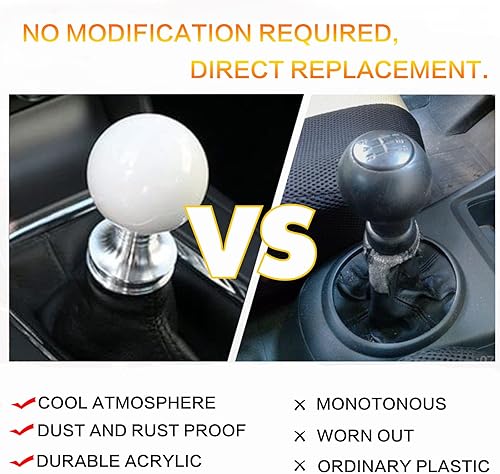 Miniatura 20 de Pomo de palanca de cambios redondo universal estilo mármol 5 6 velocidades para vehículos automáticos manuales con adaptadores (morado)