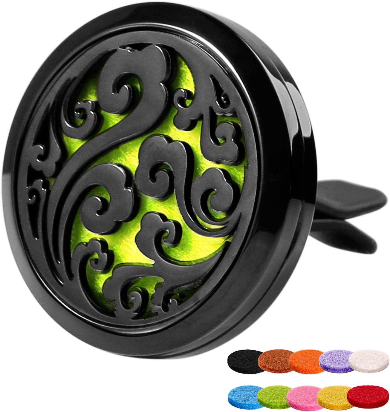 ttstar Car Diffuser Vent Clip - 30mm Aromatherapy Essential Oil Car Diffuser Vent Clips (1 Black Cloud Vent Clip, Stainless Steel)