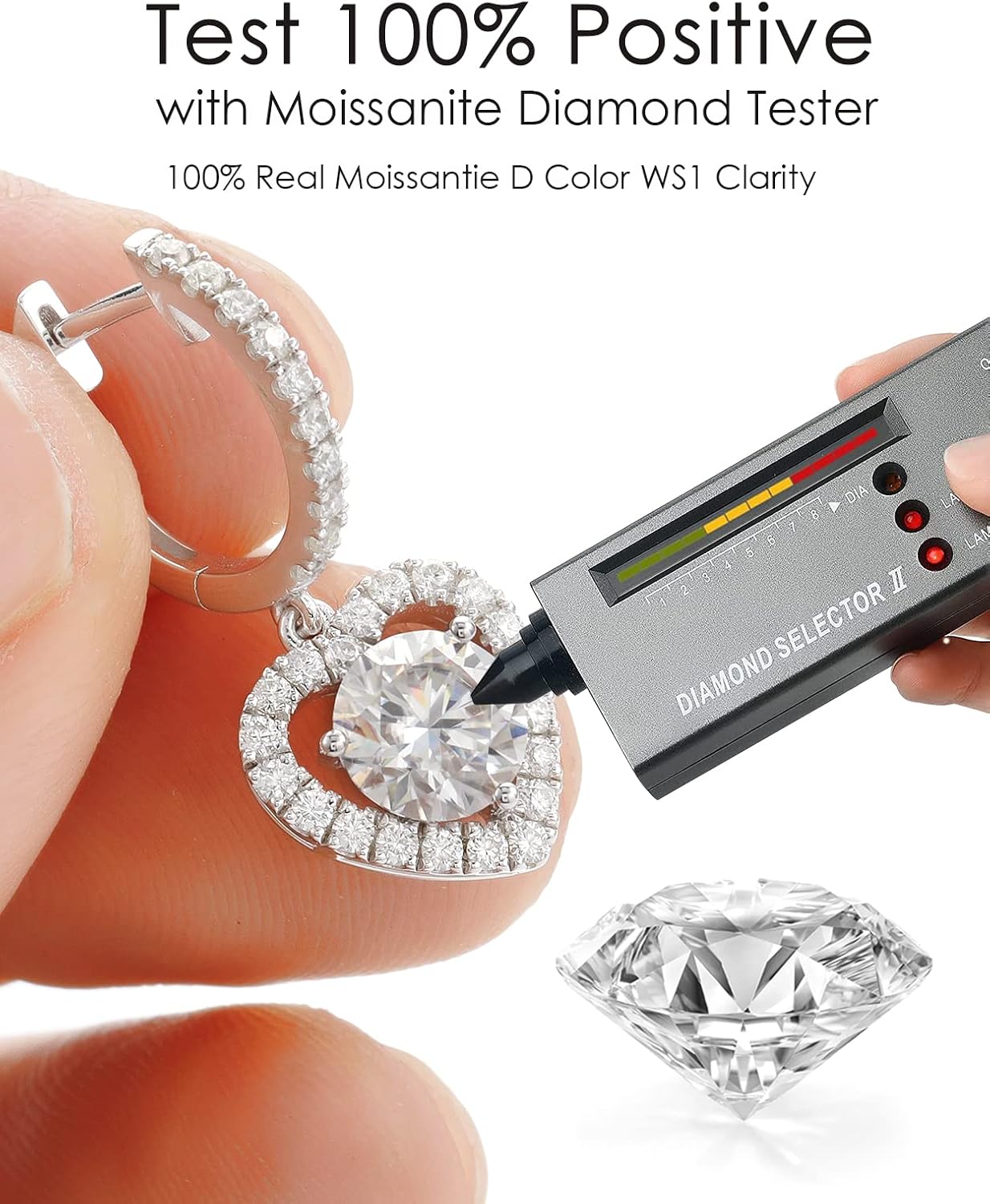 Heart Moissanite Huggie Hoop Earrings D color VVS1 3.5 CT Round Cut 18K White Gold Plated 925 Sterling Silver Half Etrnity Earrings Valentine's Day Jewelry Gifts
