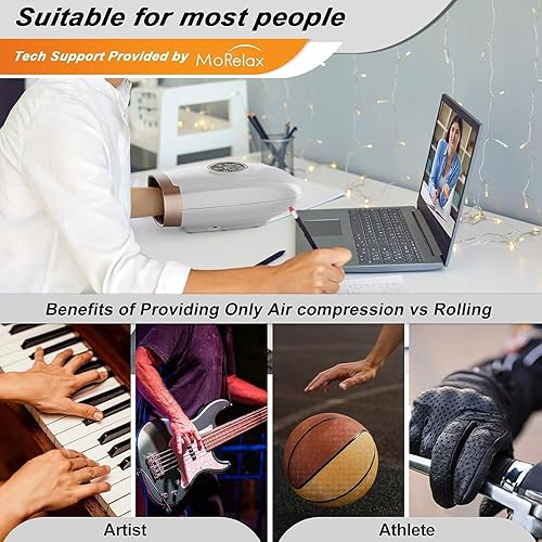 Miniatura 6 de cotsoco Masajeador de manos con calor y compresión, terapia de mano de 6 niveles para artritis y alivio del túnel carpiano, máquina masajeadora