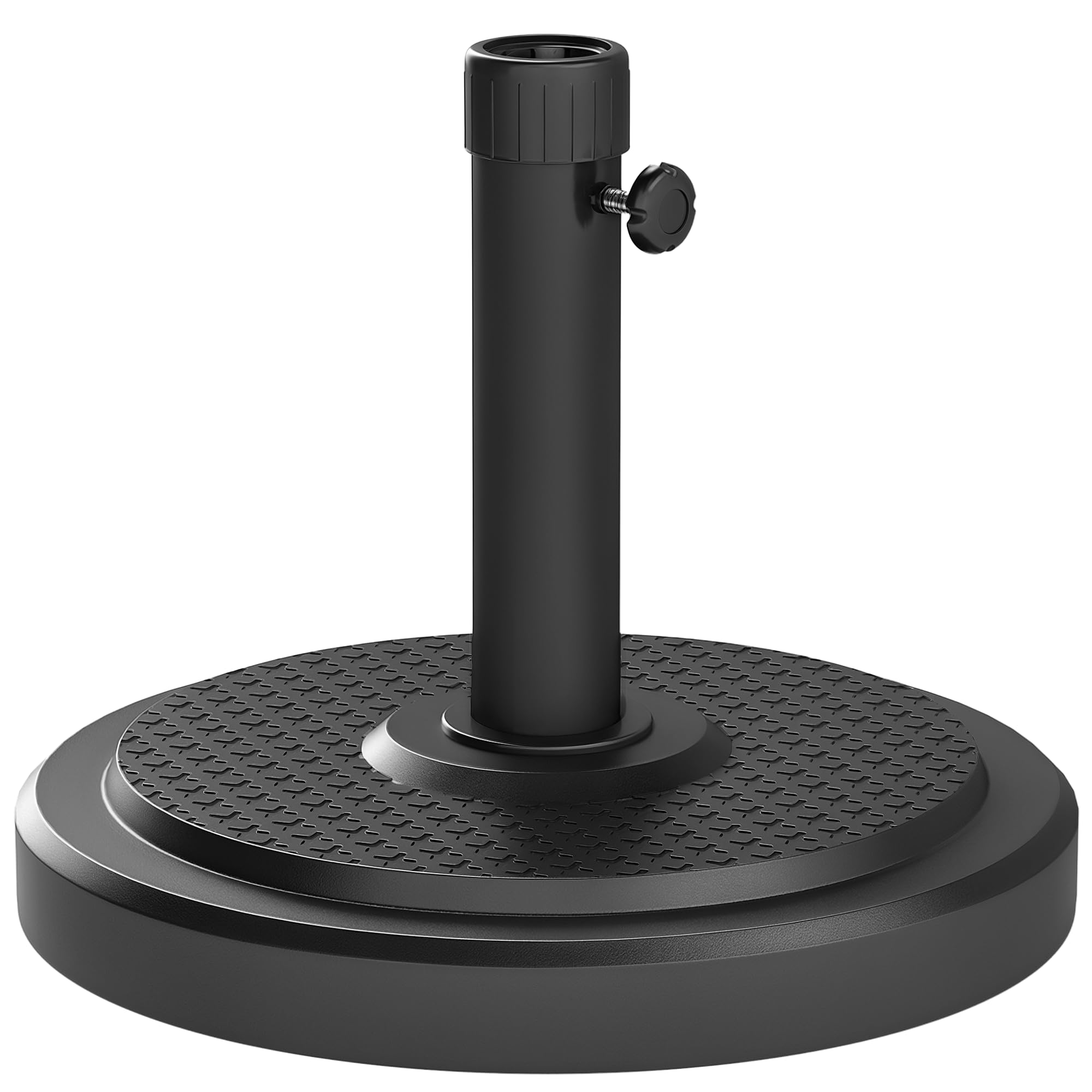 Outsunny Base per Ombrellone da 22 kg per Ombrelloni Max. Ø2.8 m, Nero | Basamento Rotondo, Pali da Ø38 mm o Ø48 mm