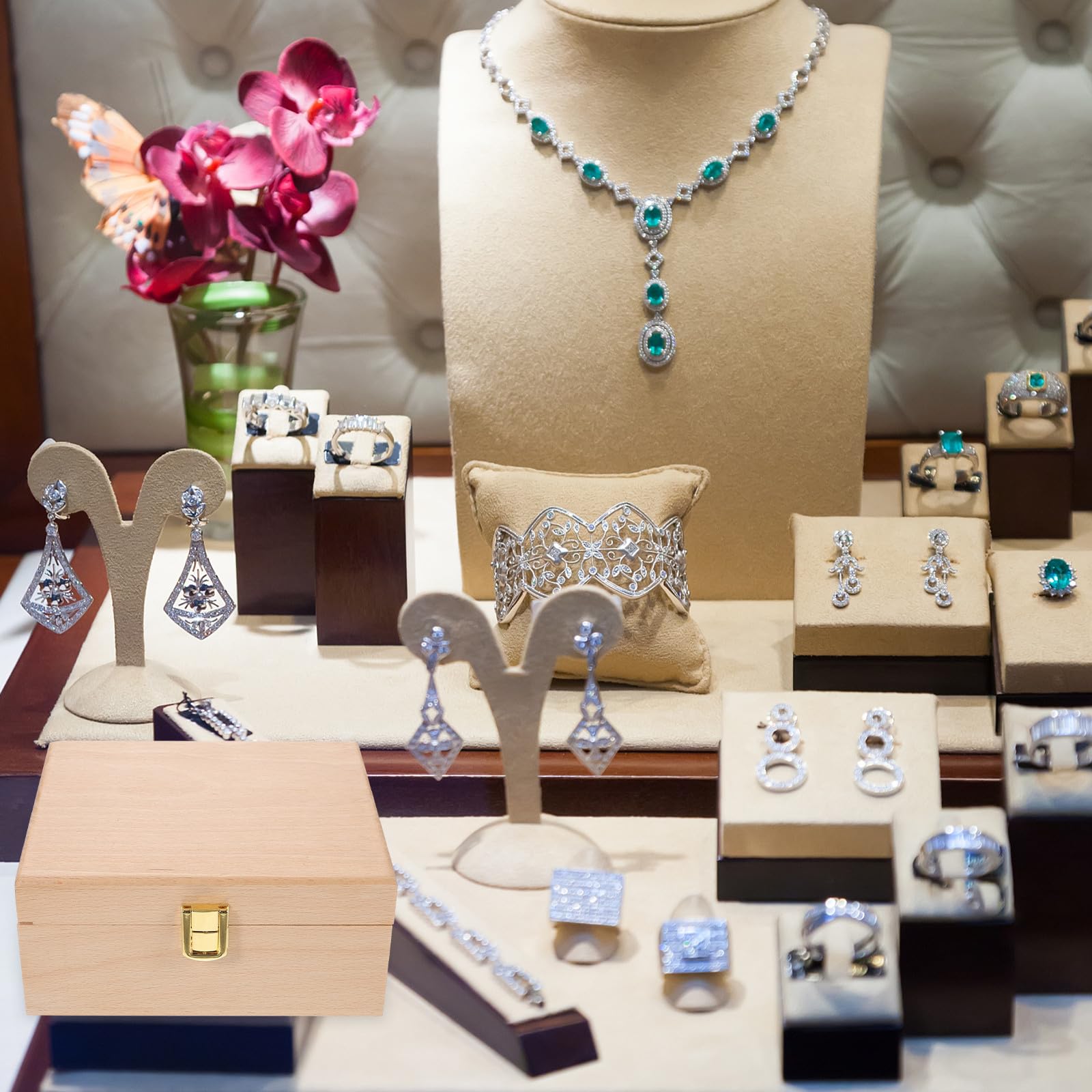Ciieeo Praktische Holzbox für Schmuck mit Retro Schlossdesign und Glatter Verarbeitung Geeignet als Geschenkbox und Aufbewahrung für Zuhause