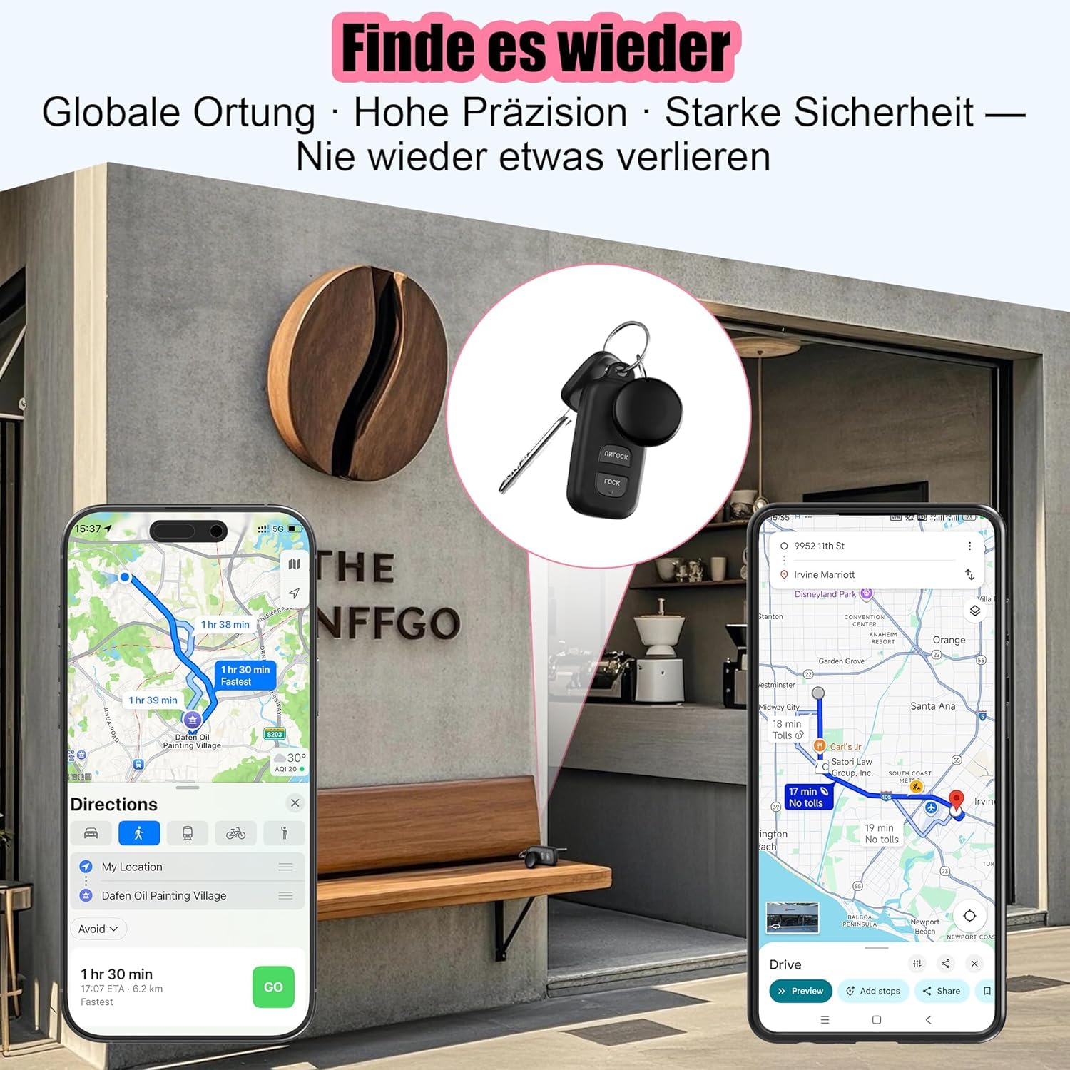 2026 Air Tracker Smart Tag für Android & iOS-4er Pack, Neu Dual-System Bluetooth Tracker kompatibel mit Apple Wo ist? & Android Google Find Hub, Schlüsselfinder für Schlüssel/Geldbörse/Fahrrad/Koffer