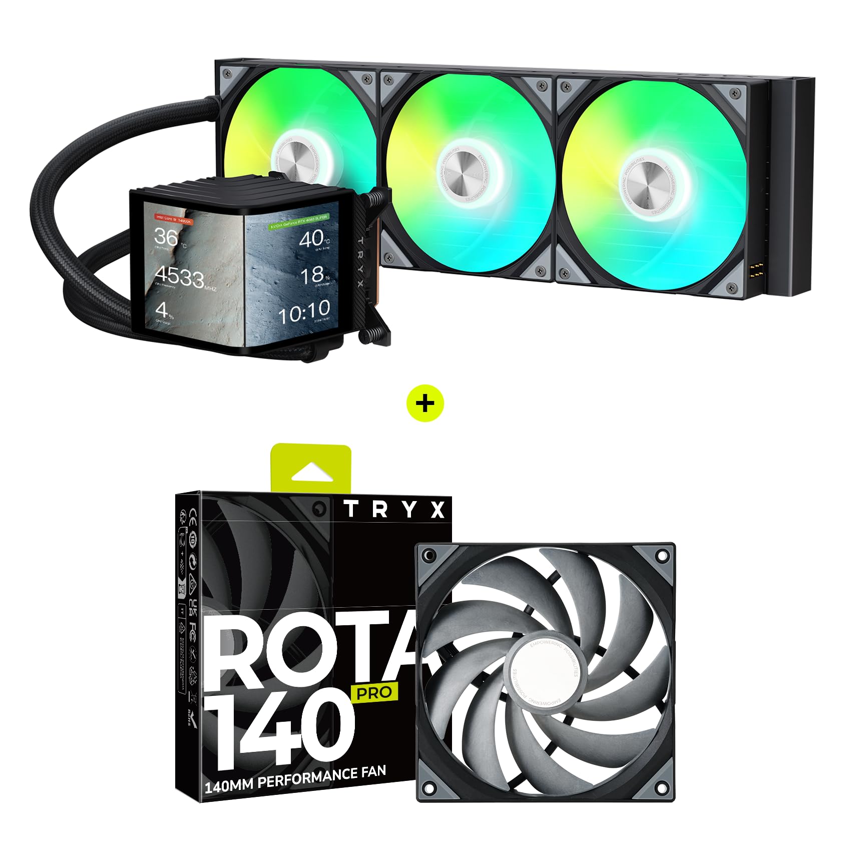 Amazon.com: TRYX Panorama 360 ARGB Curved Screen 360mm AIO and