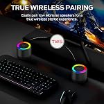 Monster S270 Bluetooth Speaker, Mini Portable Speaker with 360° Surround Sound, Bluetooth 6.0, Colorful Lights, TWS Paring, IPX6 Waterproof Wireless Speaker for Hiking, Cycling, and Indoor Activities
