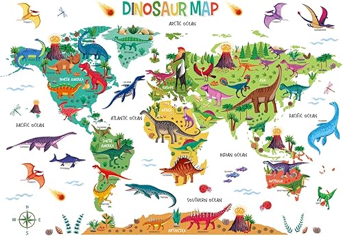 DECOWALL SG2-2312 Dinosaurio World Wall Pegatinas Habitación Niños Guardería Dormitorio Decoración Niños Bebé Dino Sala de Juegos Viaje Guardería