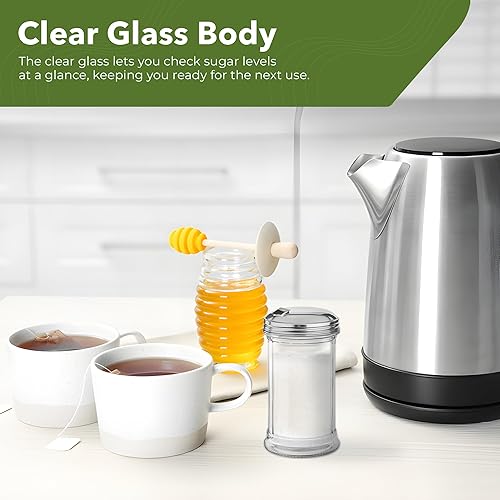 Miniatura 5 de OCS Parts Vertedor de azúcar de vidrio retro de 5.75 pulgadas  Vertedor de 12 onzas para azúcares, especias y frotaciones