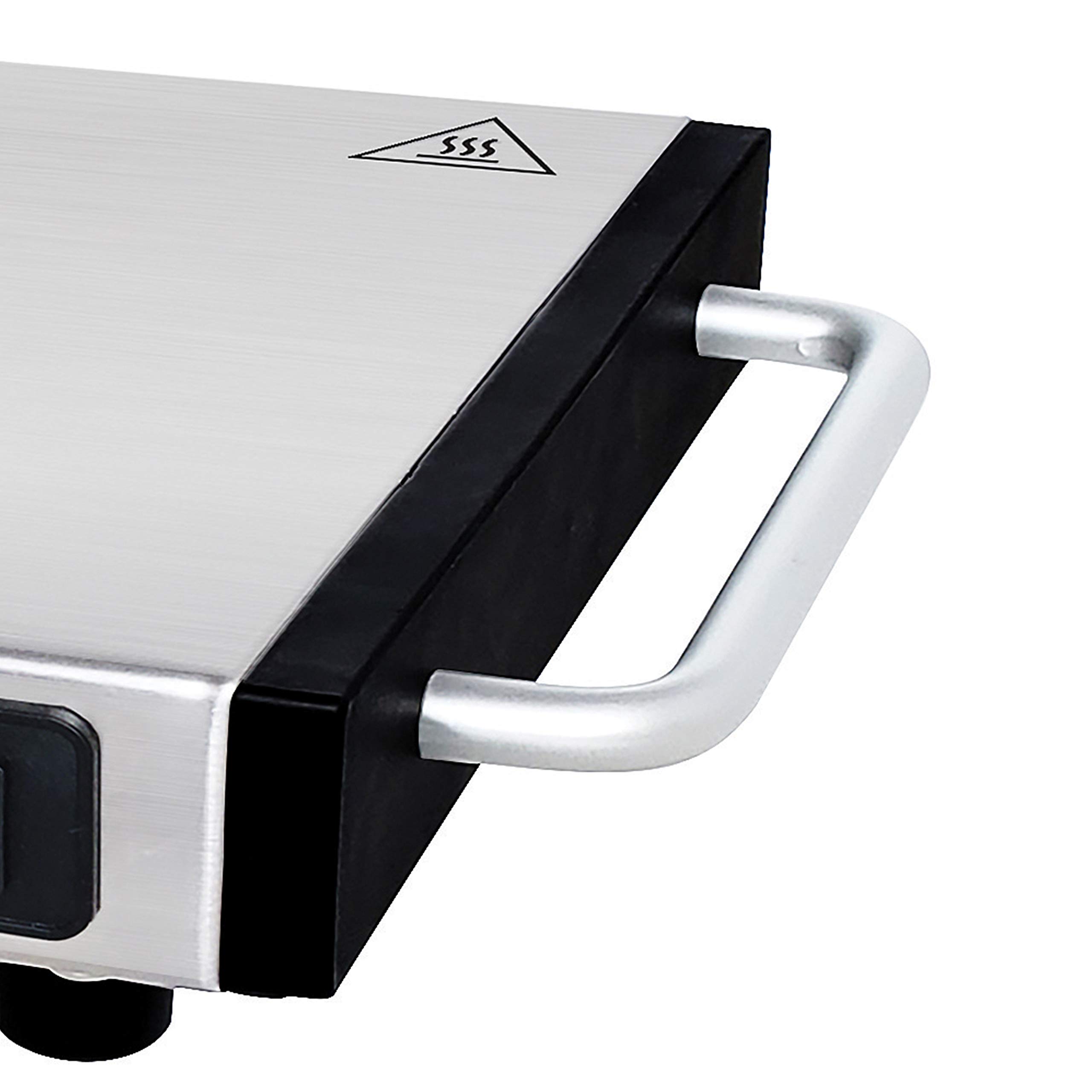 Korona 59500 Warmhalteplatte 1100 Watt max. zum Warmhalten von Speisen | kabellos nutzbar | 40 x 20 cm, Edelstahl