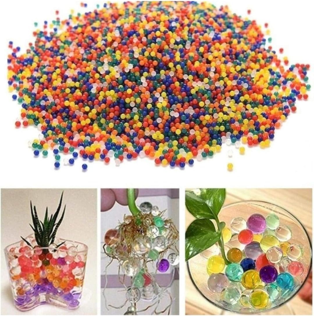 Crystal Soil Jelly Water Beads (50 g, Multicolor) - Pack of 2000psc