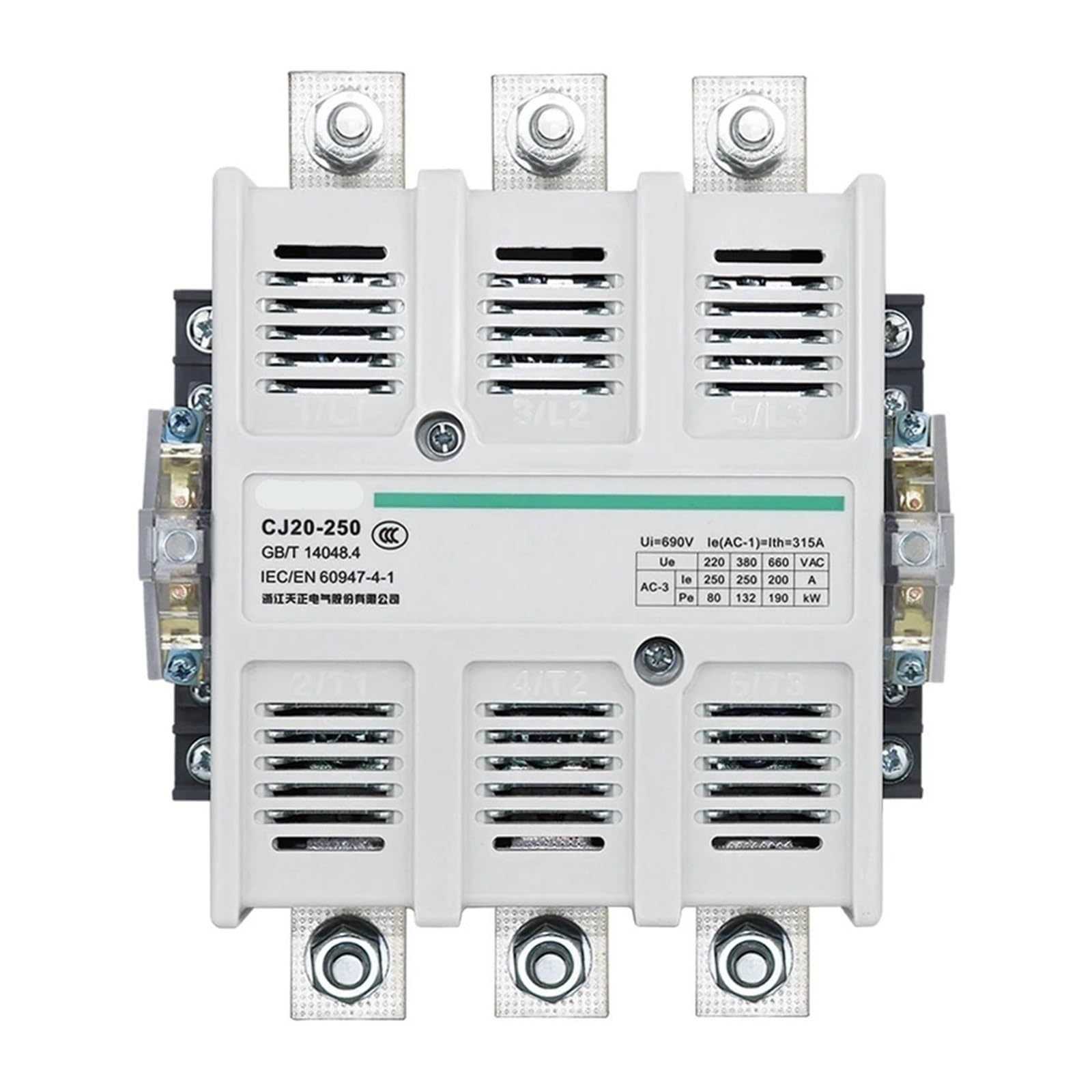 Contacteur électrique CJ20-250A AC 220V 380V pour démarreur de moteur