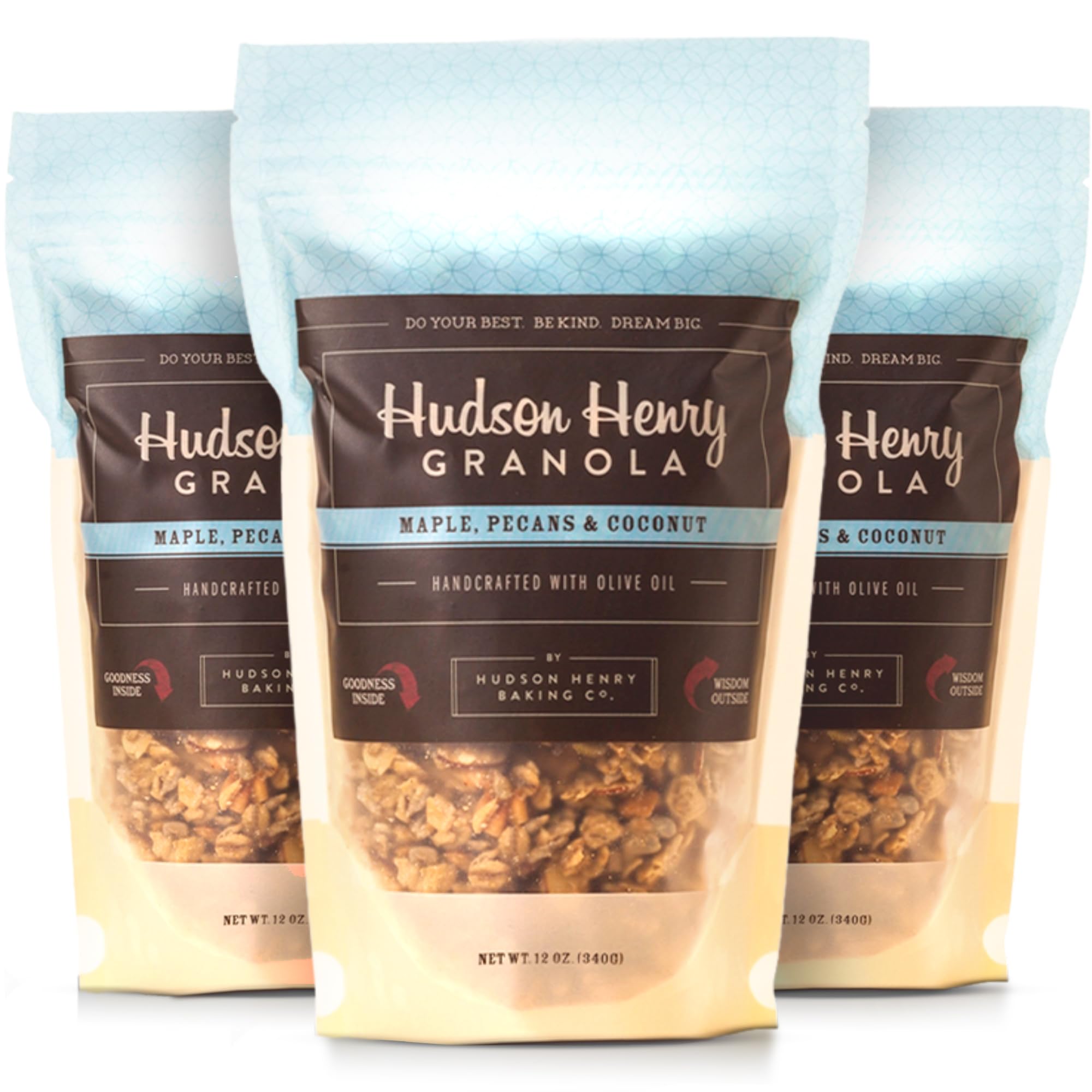 Hudson Henry Granola, Maple, Pecan & Coconut - 12 oz. package, Pack of 3 | Non-GMO Project Verified