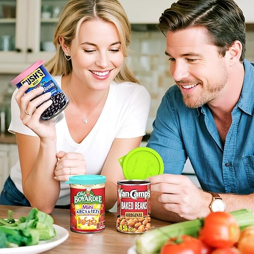 Miniatura 6 de 4 tapas de silicona para latas de 3 pulgadas para Goya  Van Camp  Chef Boyardee  Bush 's Best  Farmer's Market Can, cubierta de sellado hermético