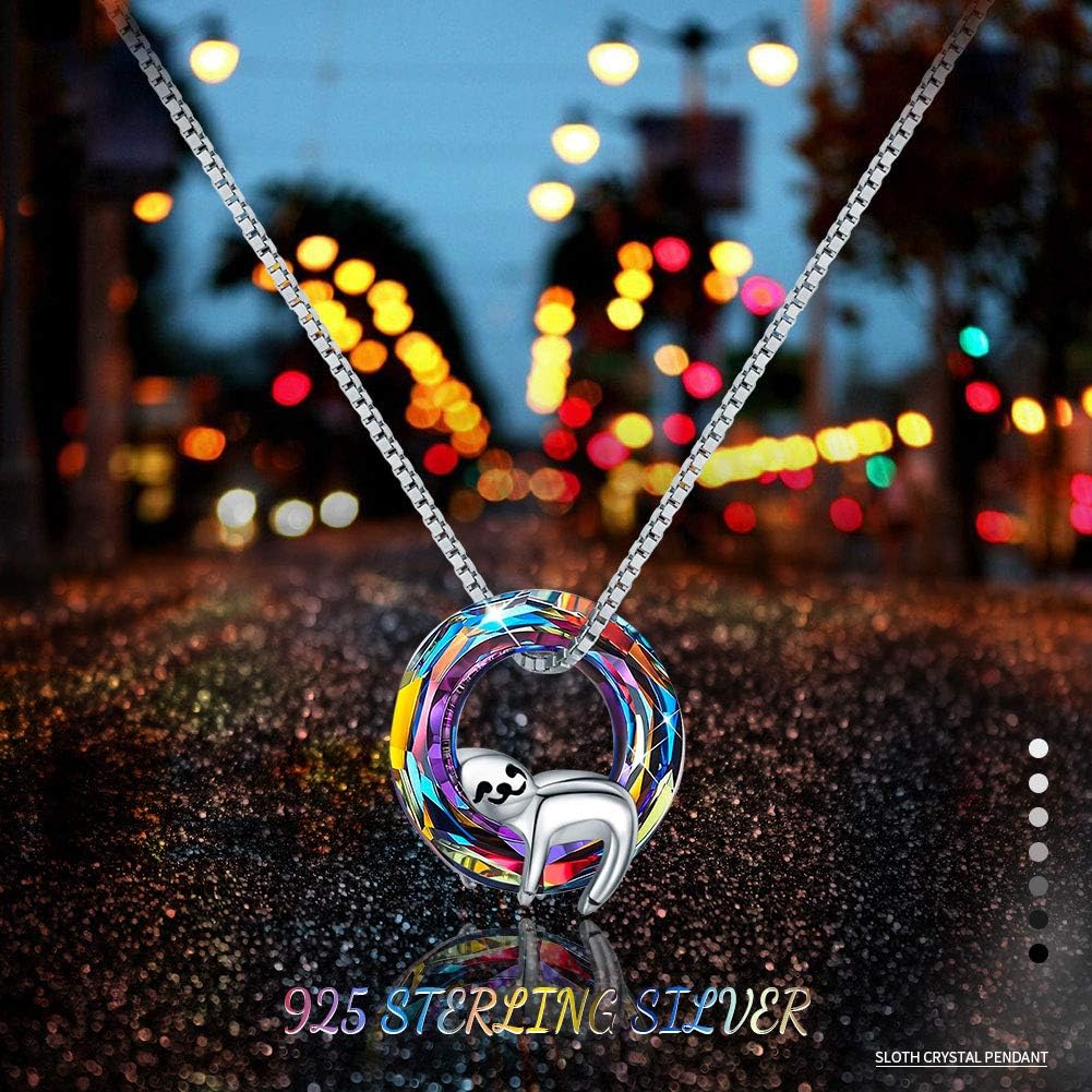 JUSTKIDSTOY Crystal Sloth Necklace for Women 925 Sterling Silver Sloth Pendant Necklaces Animal Jewelry Gifts Christmas Mother's Day Necklace. - Image 6