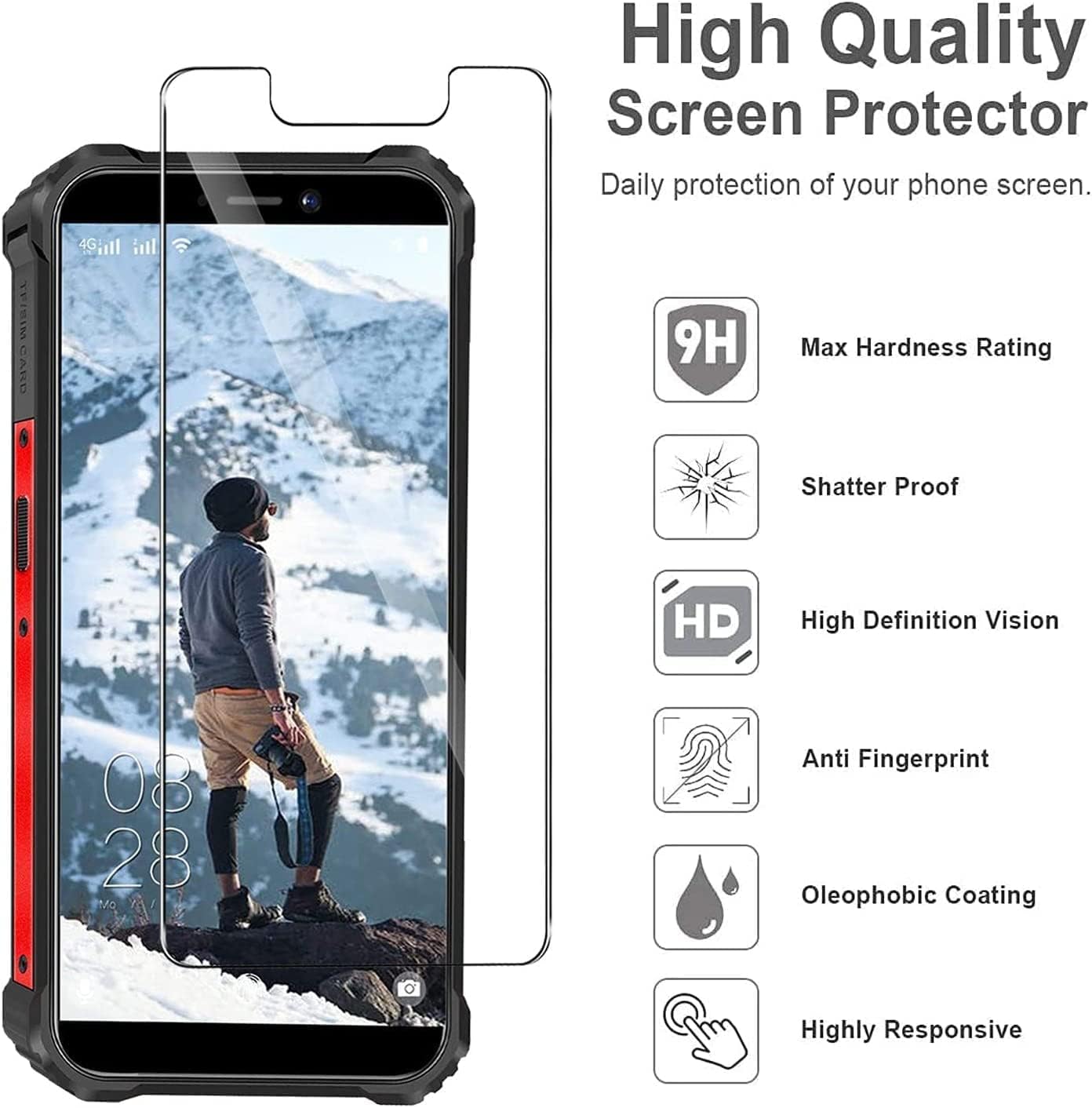 3x Panzerglas Für Oukitel WP5 – Displayschutzfolie 9H Härte, Kratzfest & Einfach Anzubringen