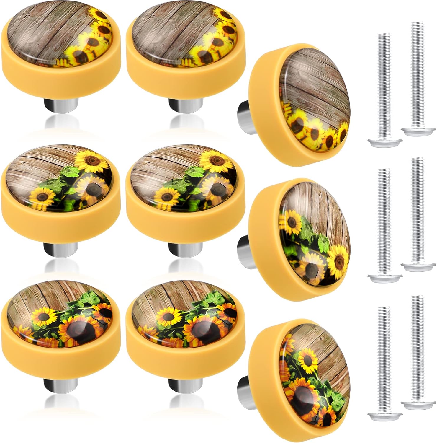 12 Pieces Sunflower Dresser Knobs Soft Rubber Kitchen Knobs